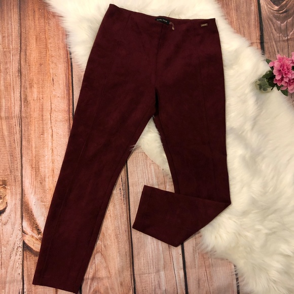 Ivanka Trump Pants - Ivanka Trump Red Velvet Staight-Leg Pants